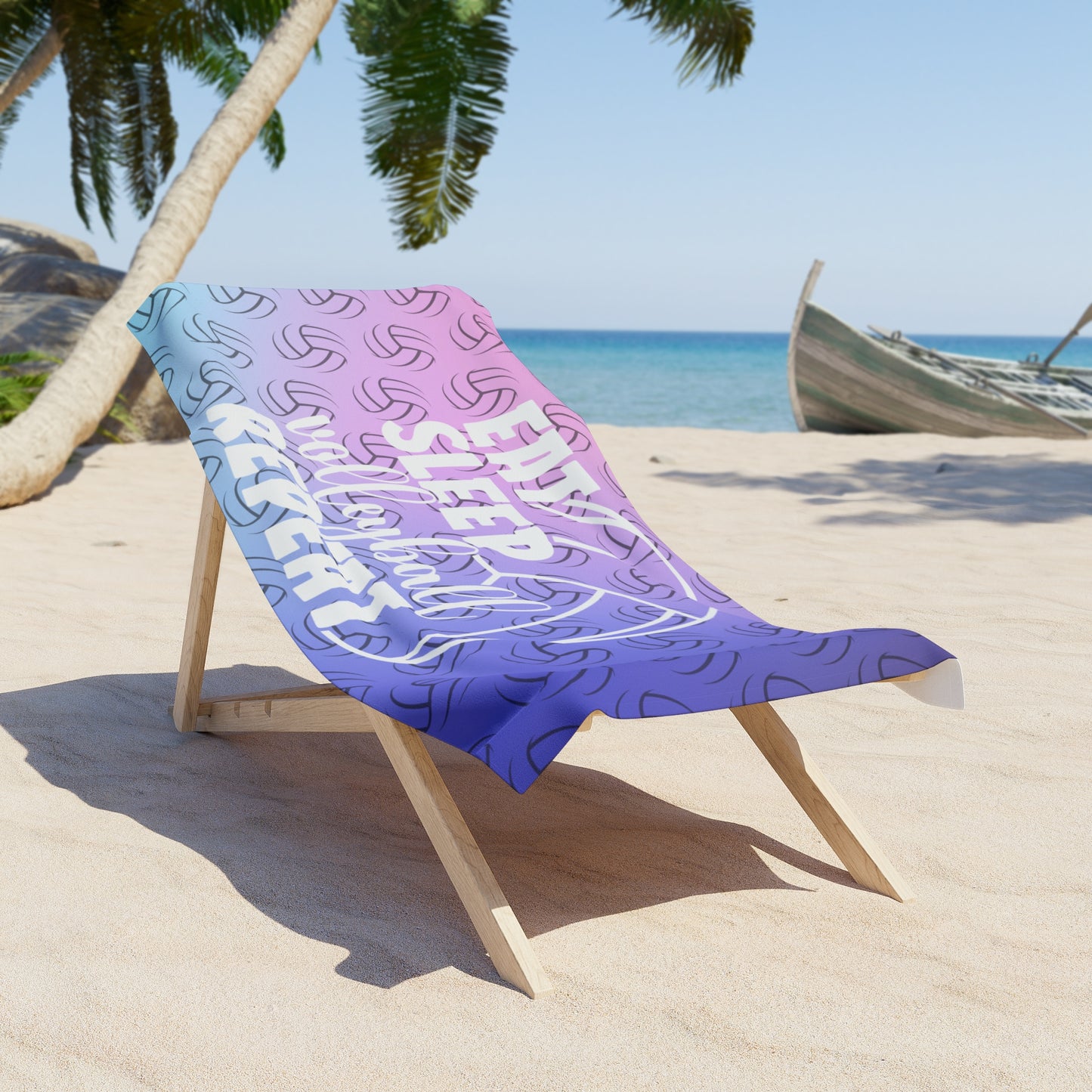 Volleyball Beach Towel | Volleyball Towel | Eat Sleep Volleyball