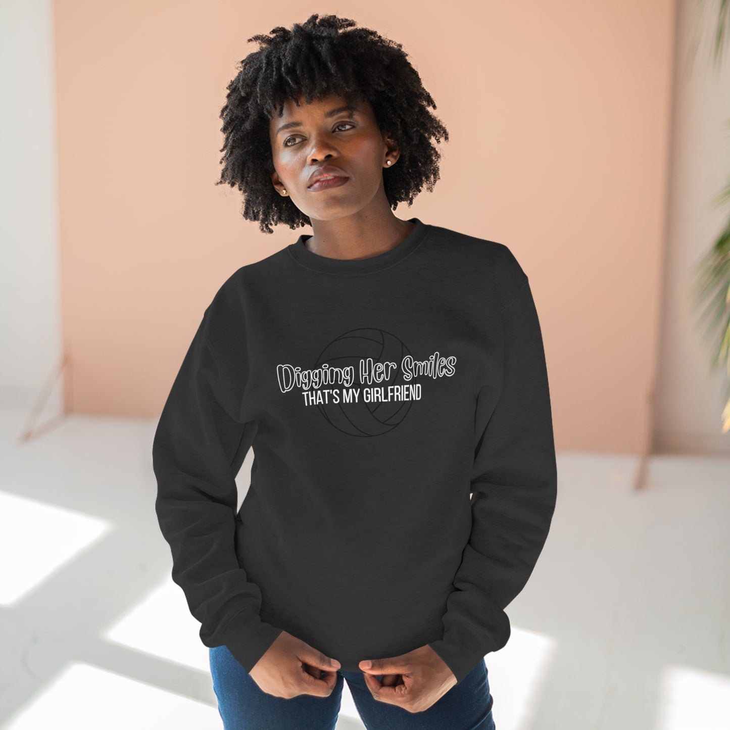 Digging Her Smiles Boyfriend Sweater | Boyfriend sweater | volleyball boyfriend | volleyball gift | Game day boyfriend shirt|