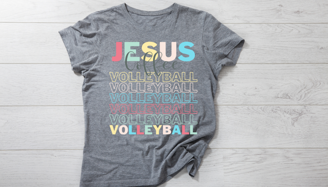 Volleyball T-Shirt | Jesus, Coffee, Volleyball | Faithful Athlete Shirt | Volleyball Apparel | Team Sports Shirt